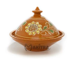 Глиняна розписана миска з кришкою Глиняна розписана миска з кришкою