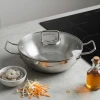 Сковорода вок з нержавіючої сталі з кришкою Fissman 15358 (28 см)