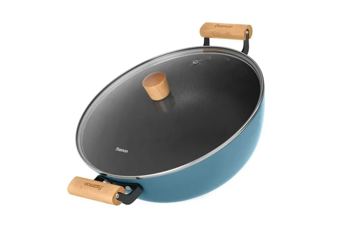 Сковорода-вок з кришкою Fissman Seagreen 4021 (28 см) 