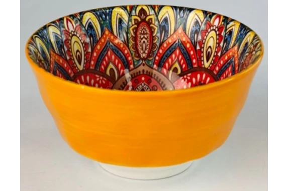 Салатник глибокий Olens Мальований жовтий 8030-473 (300 мл)