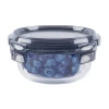 Круглий скляний контейнер із кришкою на засувках Krauff Artglas 29-298-062 (390 мл)