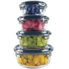 Круглий скляний контейнер із кришкою на засувках Krauff Artglas 29-298-062 (390 мл)