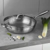 Сковорода глибока з нержавіючої сталі з кришкою Fissman AETERNUM 15106 (24 см)