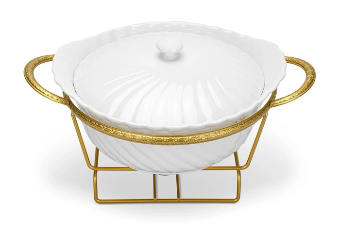 Мармит круглый фарфоровый Fissman Parmigiano 16125 Мармит круглый фарфоровый Fissman Parmigiano 16125