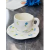 Керамічна чашка чайна з блюдцем Olens Сливи 8030-403 (300 мл)