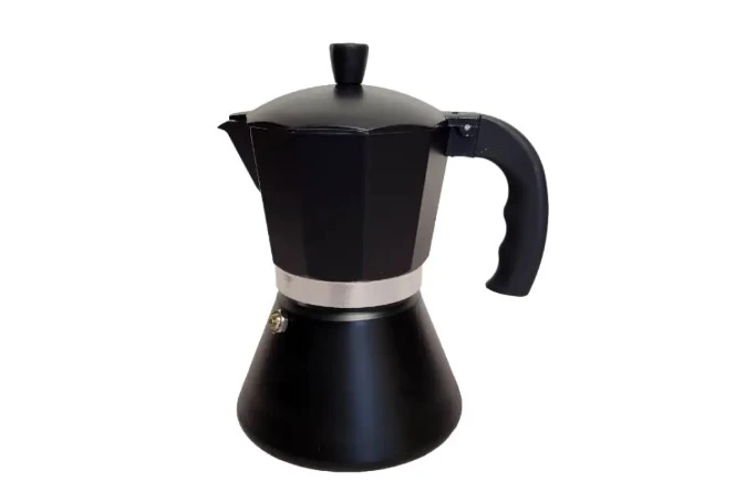 Гейзерная алюминиевая кофеварка черного цвета на 3 чашки GUSTO Garda GU-1001-3 (150 мл)