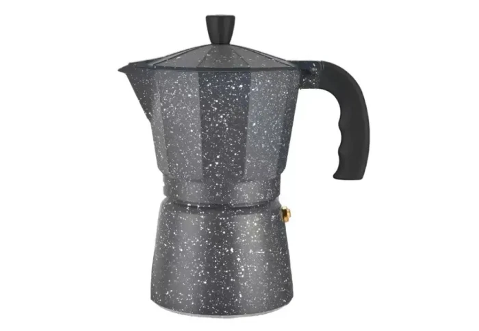Гейзерная алюминиевая кофеварка черного цвета на 3 чашки GUSTO Lugano GU-1002-3 (150 мл)