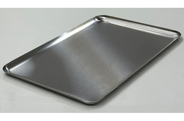 Поднос металлический прямоугольный Olens Срібне дзеркало 102-1302 (30 х 20 см)