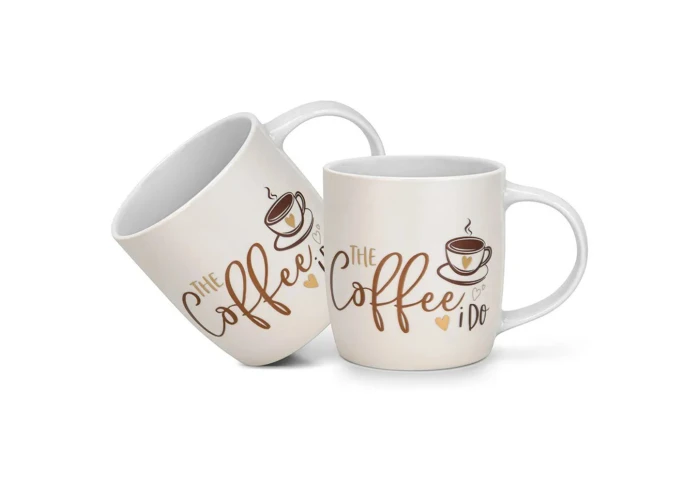 Набір із двох порцелянових чашок Fissman The coffee i do 3710 (310 мл)
