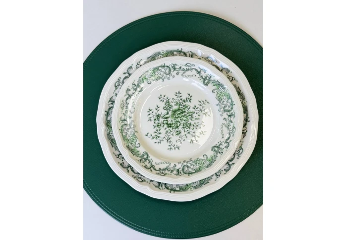 Тарелка фарфоровая Olens Гревелінген зеленая 8030-521 (26 см)