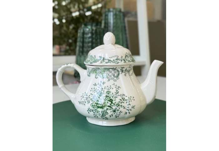 Чайник заварочный фарфоровый Olens Гревелінген зеленый 8030-526 (900 мл)