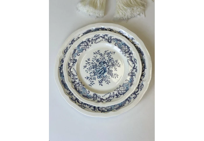 Тарелка фарфоровая Olens Гревелінген синяя 8030-511 (26 см)