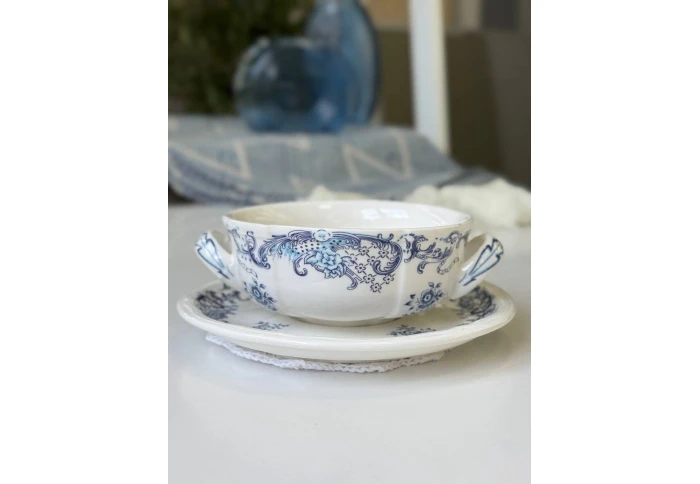 Супниця порцелянова плюс тарілка підставна Olens Гревелінген синя 8030-508 (350 мл) Супниця порцелянова плюс тарілка підставна Olens Гревелінген синя 8030-508 (350 мл)