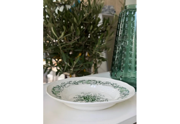 Тарелка глубокая фарфоровая Olens Гревелінген зеленая 8030-522 (23 см)