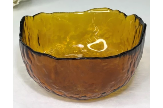 Салатник скляний бурштиновий Olens Золота Маківка 8030-172 (12,5 см)