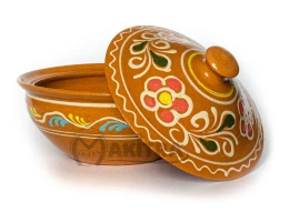 Ковбасник з кришкою глиняний розписний (1,5 л)