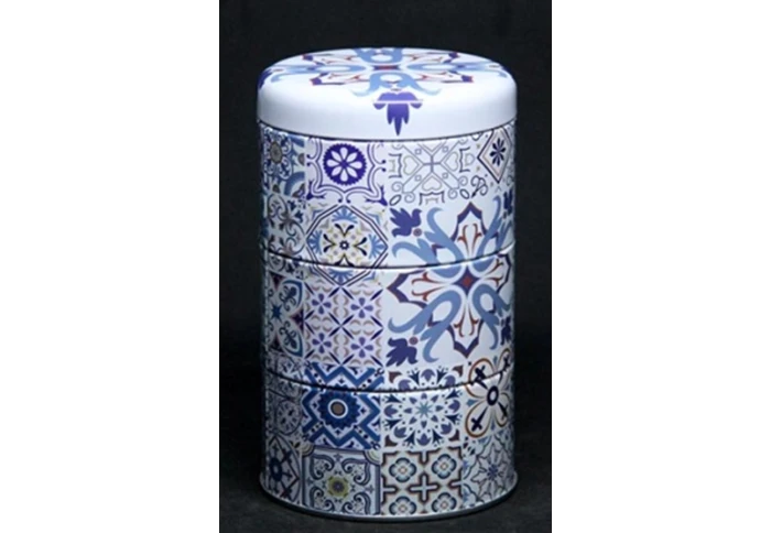 Кругла банка для чаю та кави 3 в 1 Ханша 4 03148-4 (3 х 100 г)