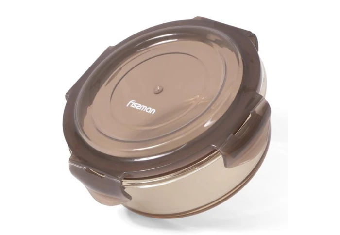 Ланч бокс стеклянный с крышкой круглый Fissman 6528 (400 мл)