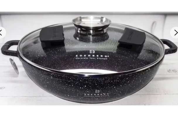 Сотейник с крышкой с мраморным покрытием Edenberg EB-8134 (28 см) Сотейник с крышкой с мраморным покрытием Edenberg EB-8134 (28 см)