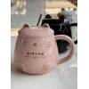 Кружка керамічна з кришкою і ложкою Kitten 8030-344 (400 мл)