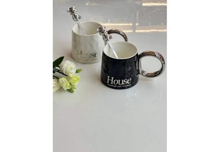 Кружка керамічна з ложкою HOUSE 8030-338 (300 мл)