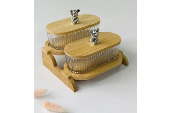 Набор конфетниц на подставке Два медведя 102-625 (350 мл)