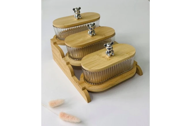 Набор конфетниц на подставке Два медведя 102-626 (350 мл)