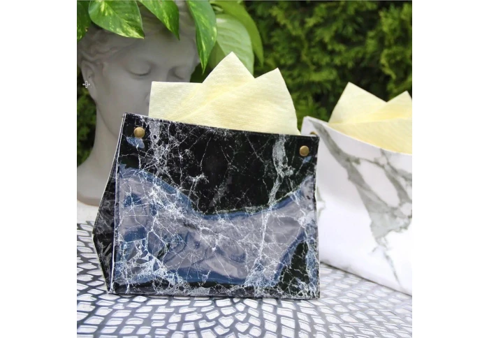 Диспенсер для салфеток Olens Черный мрамор DL21012700B (19 см)