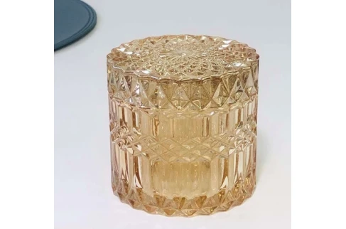 Цукерниця скляна Бурштинове задзеркалля 101-095 (250 мл) Цукерниця скляна Бурштинове задзеркалля 101-095 (250 мл)