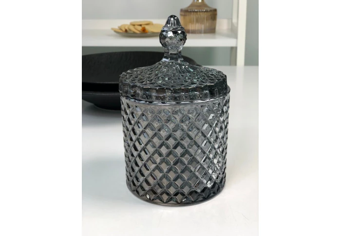 Конфетница стеклянная Черный диамант 102-023 (580 мл)
