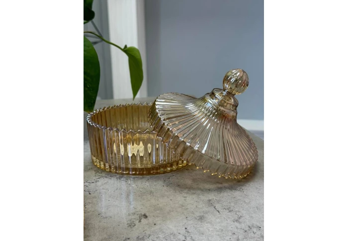 Конфетница стеклянная Золотой купол 102-62 (520 мл)