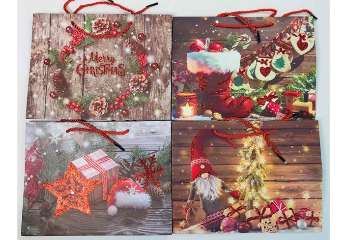 Пакет подарочный большой Щасливого різдва 102-255