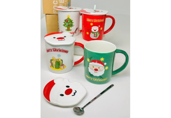 Новогодняя кружка керамическая с крышкой и ложкой Новорічна 2024 102-1059 (380 мл) Новогодняя кружка керамическая с крышкой и ложкой Новорічна 2024 102-1059 (380 мл)