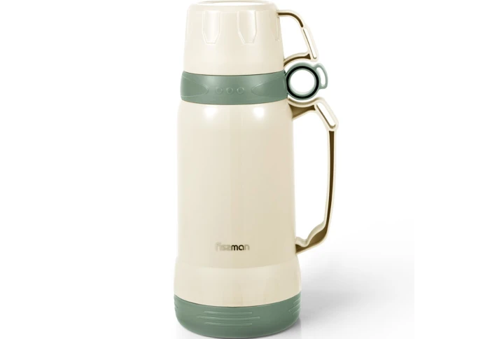 Термос туристический со стеклянной колбой бежевый Fissman 19839 (1000 мл) Термос туристический со стеклянной колбой бежевый Fissman 19839 (1000 мл)