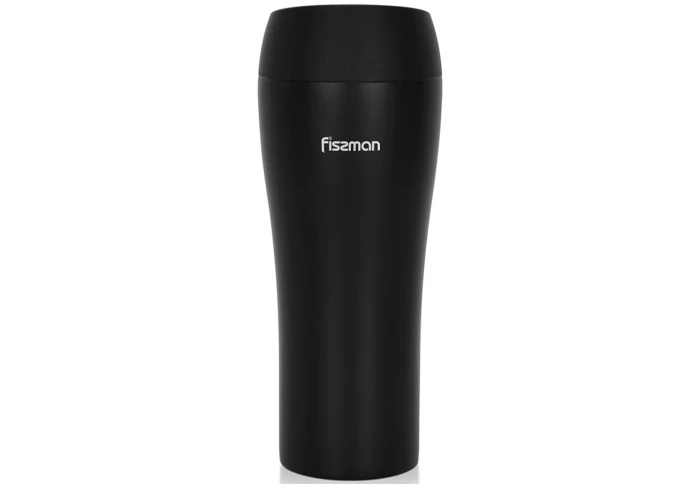  Автомобільна термокружка чорна з нержавіючої сталі Fissman 9883 (420 мл)