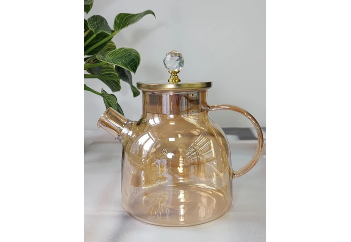 Чайник заварочный стеклянный Olens Золота перлина 102-377 (1500 мл) Чайник заварочный стеклянный Olens Золота перлина 102-377 (1500 мл)