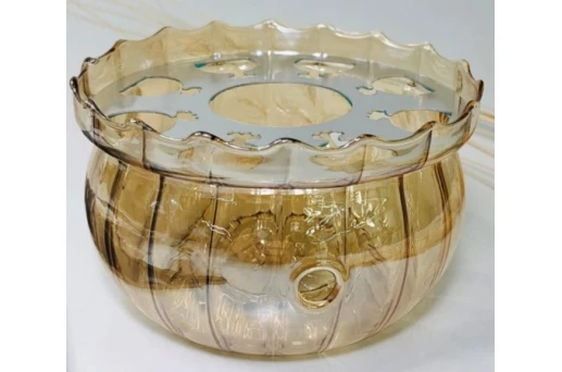 Подставка под заварочный чайник со свечой стеклянная Золотий бутон 102-498