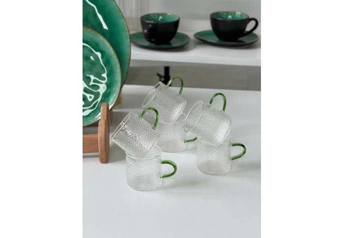 Набор из 6 чашек Olens Айс-прессо зеленые 8030-248 (130 мл)