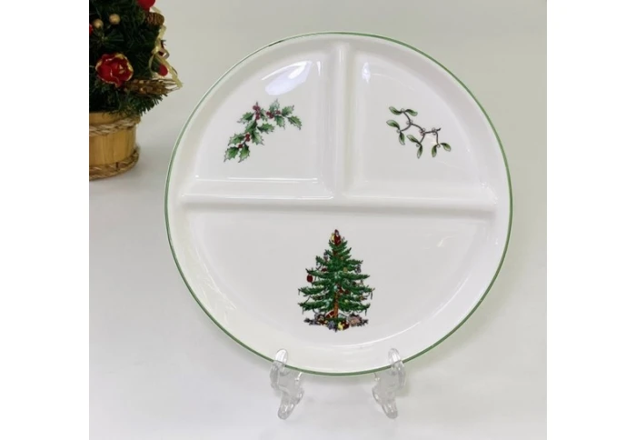 Тарелка керамическая порционная новогодняя Olens Біла зима 102-551 (20 см) Тарелка керамическая порционная новогодняя Olens Біла зима 102-551 (20 см)