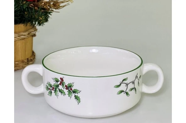 Тарелка керамическая глубокая новогодняя Olens Біла зима 102-554 (10 см) Тарелка керамическая глубокая новогодняя Olens Біла зима 102-554 (10 см)