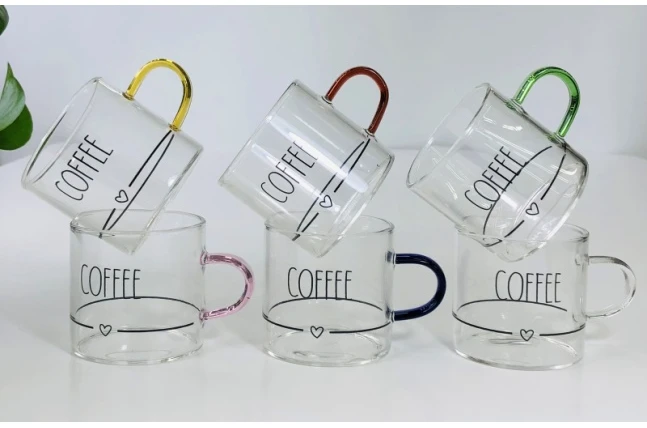 Набір із 6 кавових кухлів скляних Coffee-Lover 102-796 (130 мл)