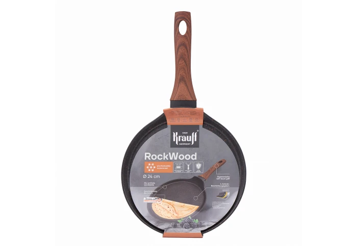 Сковорода млинцева з антипригарним покриттям Krauff Rock Wood 25-45-100 (24 см)