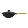 Чавунна сковорода з дерев'яною ручкою і чавунною кришкою WOK Brizoll W26H-1 (2,8 л)