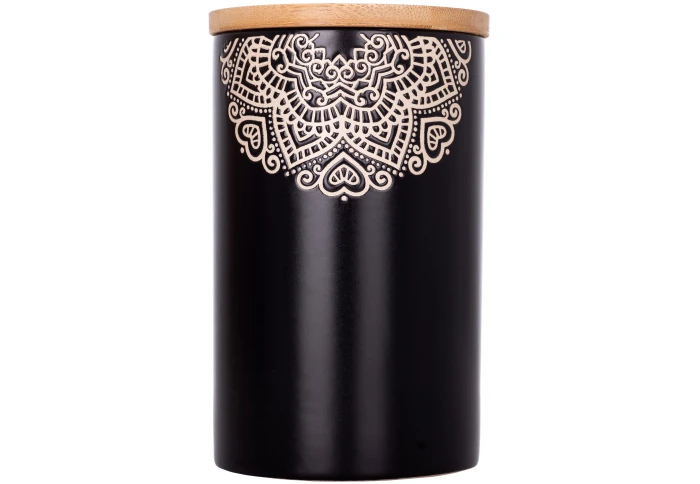 Банка керамическая для сыпучих продуктов с деревянной крышкой Limited Edition KORA JH6196-5 (0,7 л)