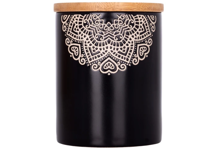 Банка керамическая для сыпучих продуктов с деревянной крышкой Limited Edition KORA JH6009-5 (0,5 л)