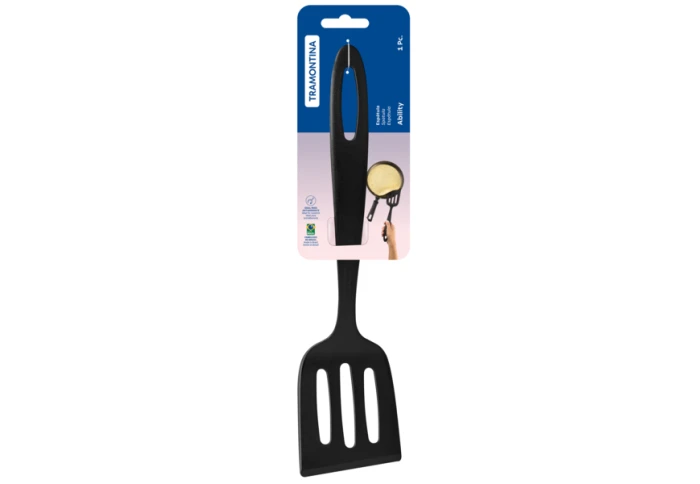 Лопатка кухонная нейлоновая перфорированная черная TRAMONTINA ABILITY 25155/100 Лопатка кухонная нейлоновая перфорированная черная TRAMONTINA ABILITY 25155/100