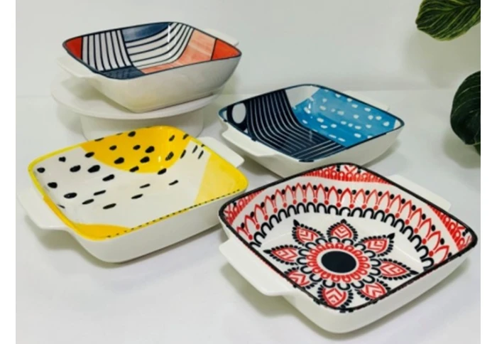 Тарелка керамическая глубокая с ручками Тригір`я 102-615 (500 мл) Тарелка керамическая глубокая с ручками Тригір`я 102-615 (500 мл)