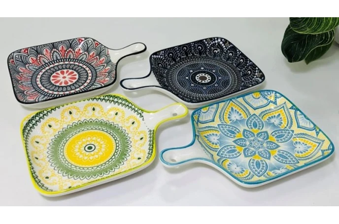 Тарелка керамическая с ручкой Тригір`я 102-618 (22 см) Тарелка керамическая с ручкой Тригір`я 102-618 (22 см)