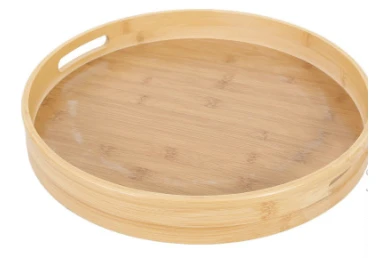 Поднос круглый с ручками из бамбука ЕГ-7108200002 (38 см)