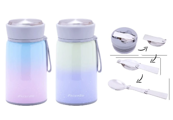 Пищевой термос с широким горлом и ложкой Kamille 2097 (800 мл) Пищевой термос с широким горлом и ложкой Kamille 2097 (800 мл)